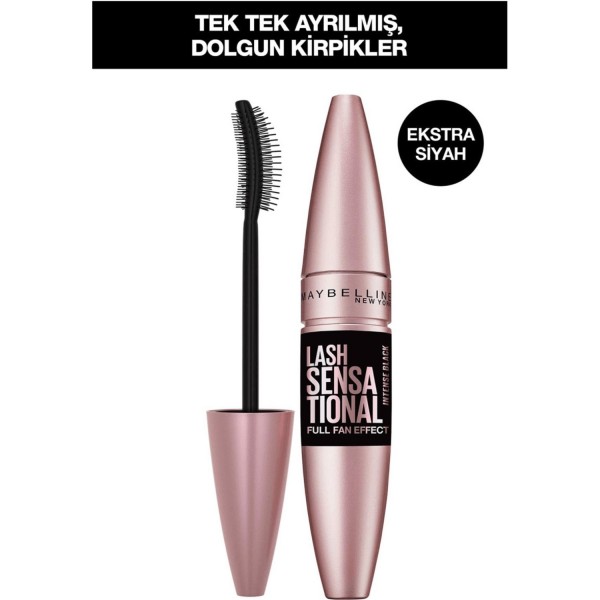 Maybelline New York Lash Sensational Yelpaze Etkili Intense Black Maskara - Ekstra Siyah